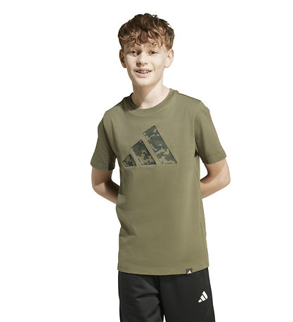 adidas Performance Stuttermabolur - J Camo T - Olive