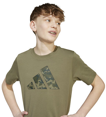 adidas Performance Stuttermabolur - J Camo T - Olive