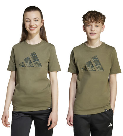 adidas Performance Stuttermabolur - J Camo T - Olive