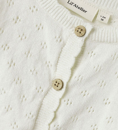 Lil' Atelier Cardigan - Knitted - NbfGliva - Coconut Milk