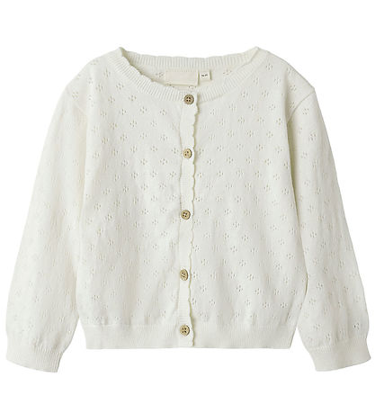 Lil' Atelier Cardigan - Prjónað - NmfGliva - Coconut Mjólk