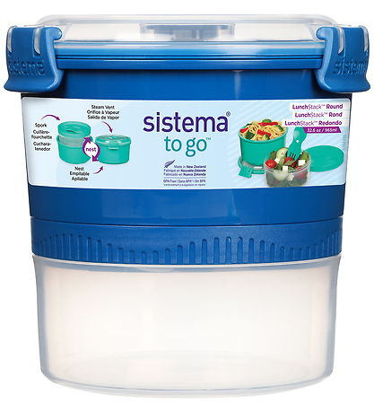 Sistema Lunchbox w. Cutlery - Lunch Stack - 965 mL - Blue