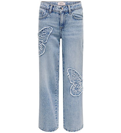 Kids Only Jeans - KogJenna - Weit - Light Blue m. Schmetterling