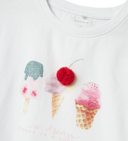 Name It Stuttermabolur - NmfJosephina - Bright White