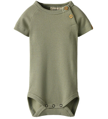Lil' Atelier Bodysuit s/s - Rib - NbmGago - Seagrass