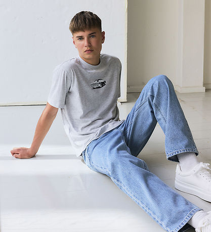 LMTD Bluse - NlmShostar - Light Grau Melange/Car