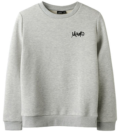 LMTD Sweatshirt - NlmEddy - Ljustgråmelerad m. Tryck