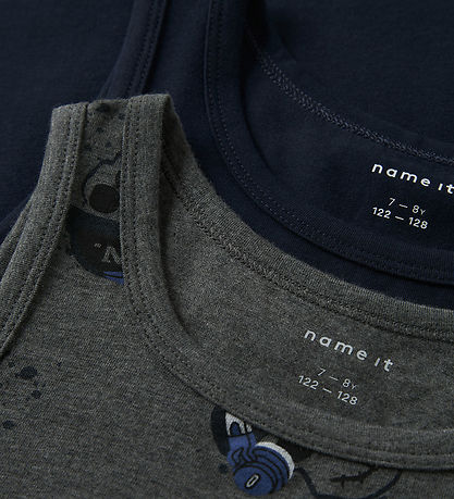 Name It Undershirt - Noos - Nkm - 2-Pack - Grey/Dark Sapphire