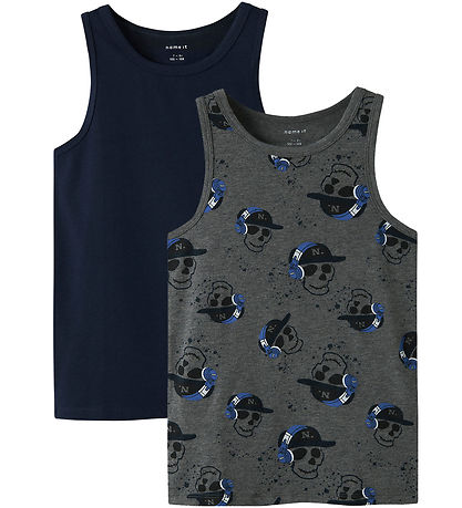 Name It Unterhemd - Noos - NkmTank Top - 2er-Pack - Dark Grey Me