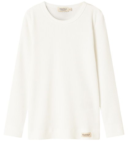 MarMar Blússa - Rib - Plain - Nei - Mjúkt White