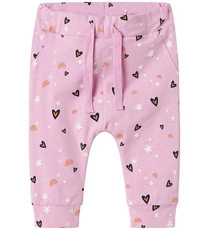 Name It Trousers - NbfVandora - Pastel Lavender/Hearts