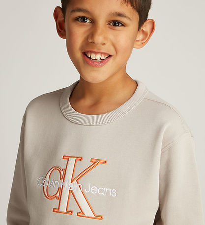 Calvin Klein Sweatshirt - Outlined Mono - Chateau Grey