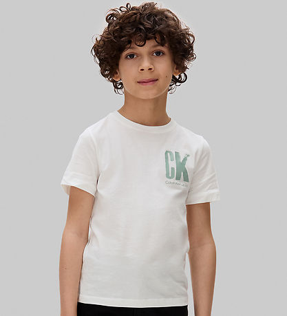 Calvin Klein T-Shirt - Brust Surf Grafik - Bright White