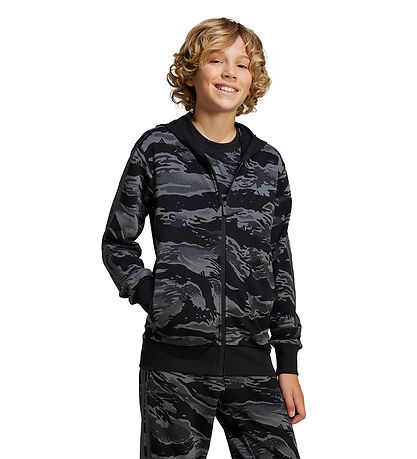 adidas Performance Cardigan - J Camo FZ HD - Black/GREFIV