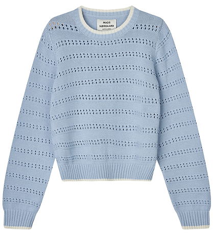 Mads Nørgaard Blússa - Prjónað - Inga - Kasmír Blue/Vanilla Ice