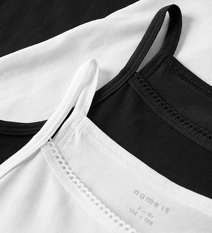 Name It Undershirt - NOOS - NkfStrap - 4-Pack - Black/w/2 x Brig