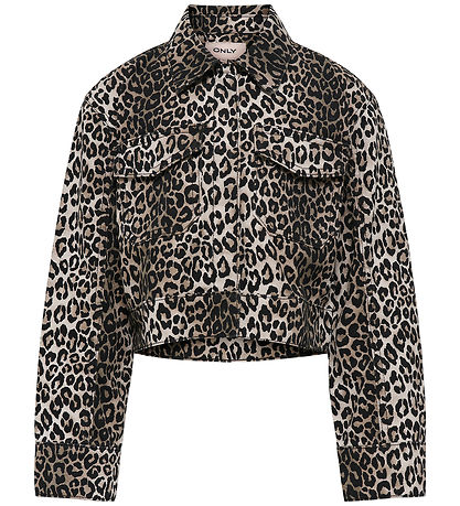 Kids Only Jeansjacke - KogSandra - Lumi Printed - Schwarz/Leo