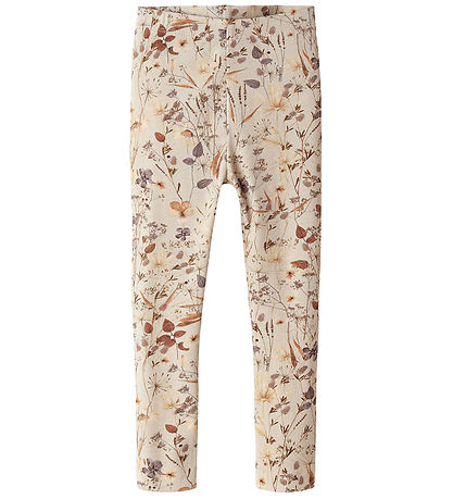 Name It Leggings - Rib - NmfNiara - Haframjöl/viðarrós