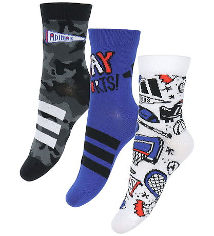 adidas Performance Strumpor - 3-pack - Klotter - Royblu/White/Sv