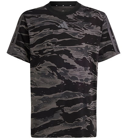 adidas Performance T-Shirt - J Camo - Black/Grefiv