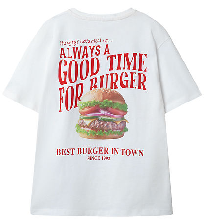 Name It T-shirt - NkmDuster - Bright White/Burger