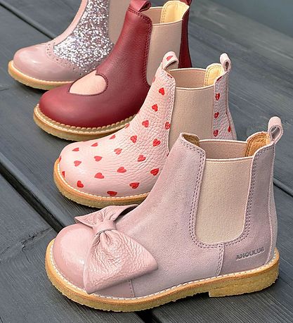 Angulus Stiefel - Chelsea - Faded Rose m. Schleife