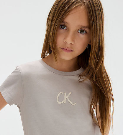 Calvin Klein T-shirt - Glitter - Mourning Dove Grey