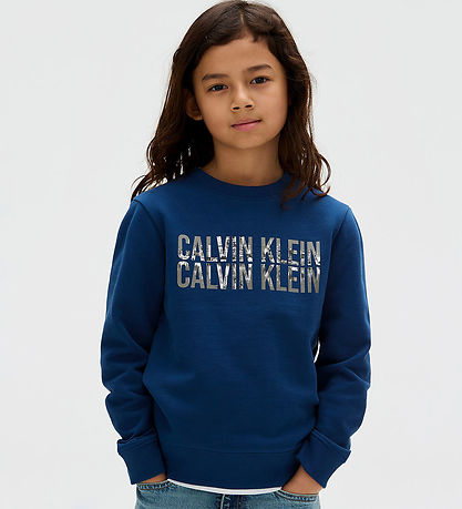 Calvin Klein Blússa - Terry Árstíðabundin Lógó - Blue Jean