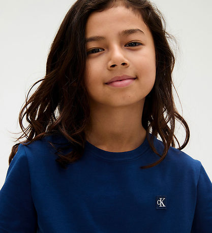 Calvin Klein T-skjorte - Mono Mini Merke - Blue Jean