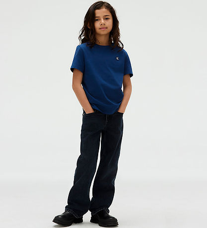 Calvin Klein T-skjorte - Mono Mini Merke - Blue Jean