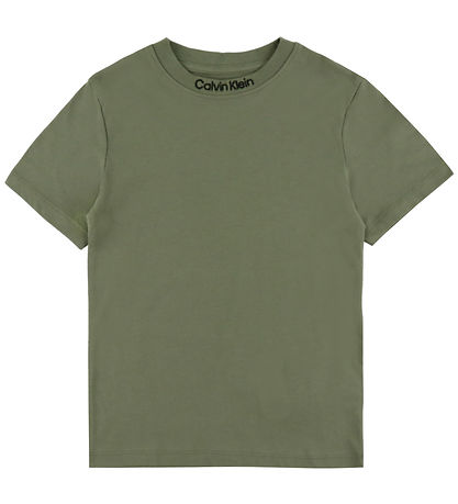 Calvin Klein T-Shirt – 2er-Pack – Sticklogo – Dusty Olive/Ck Bla