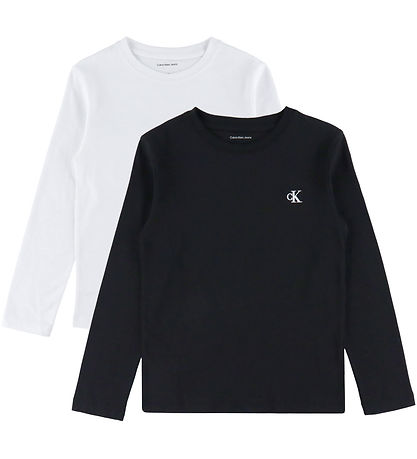Calvin Klein Bluse - 2er-Pack - Brust Mono - Ck Black/Bright Whi