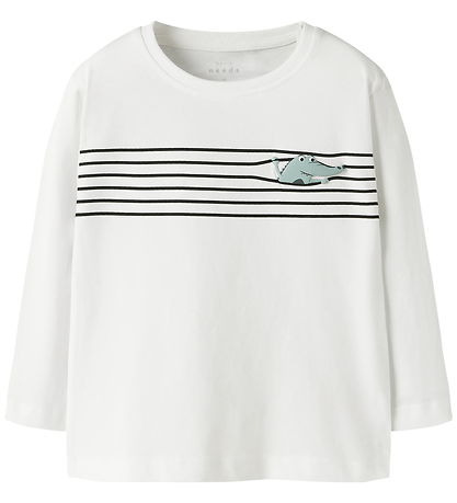 Name It Blouse - NmmVagno - Bright White/Croco lines