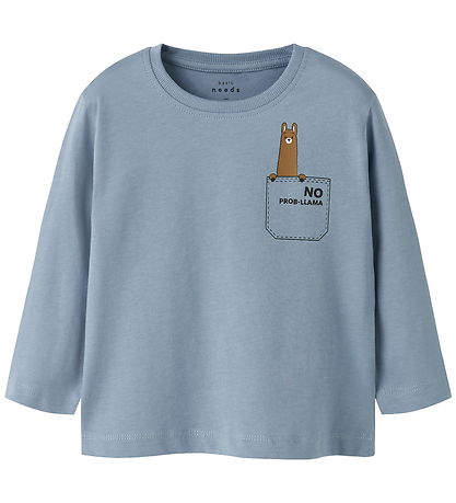 Name It Blússa - NmmVagno - Dusty Blue/Llama Pocket