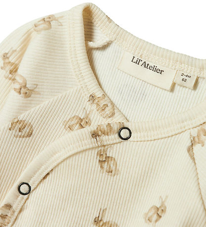 Lil' Atelier Bodysuit l/s - Slim - Nbnlavo - Turtledove/Rabbit