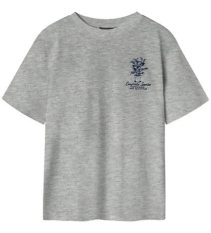 LMTD T-shirt - NlmKlant - Light Grey Melange/Pageant Blue