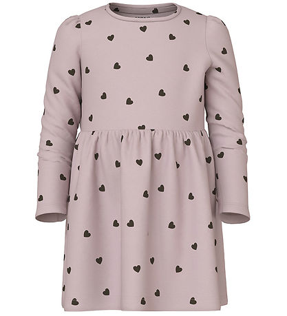 Name It Klänning - NmfKheart - Polerat Lilac m. Hjärtan
