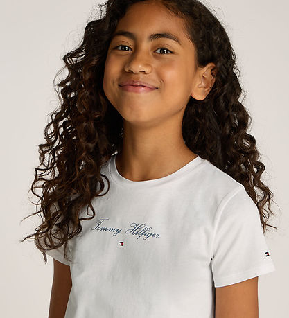 Tommy Hilfiger T-Shirt - Schriftzug Slim - Weiß