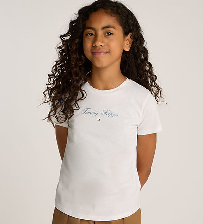 Tommy Hilfiger T-Shirt - Schriftzug Slim - Weiß
