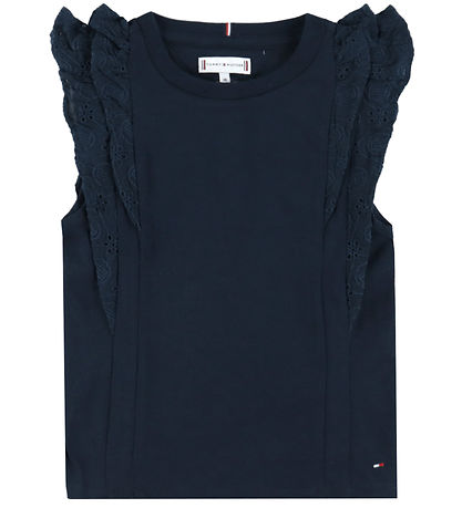 Tommy Hilfiger T-shirt - Embroidery Anglaise - Dark Night Navy