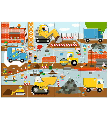 Djeco Jigsaw Puzzle - 12+5 Bricks - Construction Site