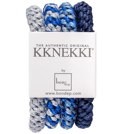 Kknekki Elastic Hair Bands - 4-Pack - Blue/Grey