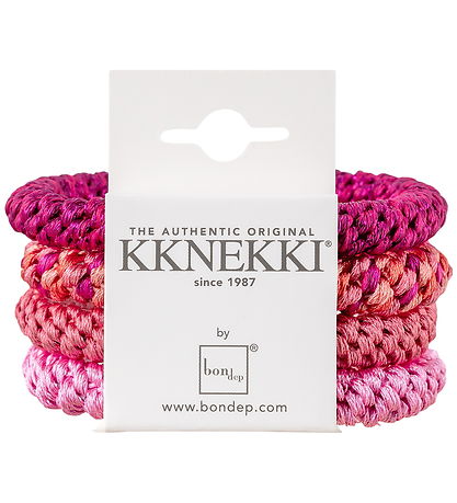 Kknekki Elastic Hair Bands - 4-Pack - Pink