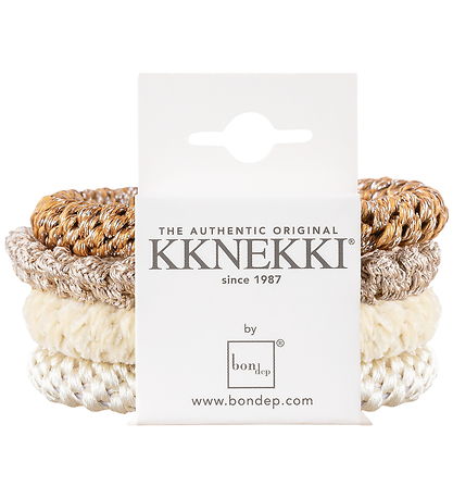 Kknekki Hårsnoddar - 4-pack - Brun/Beige/Vit