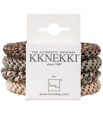 Kknekki Hårstrikker - 4-pack - Brun/Beige