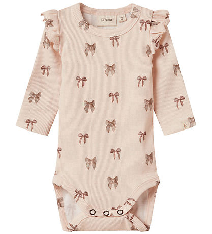 Lil' Atelier Bodysuit l/s - Rib - NbfGavo - Silver Peony/Bow