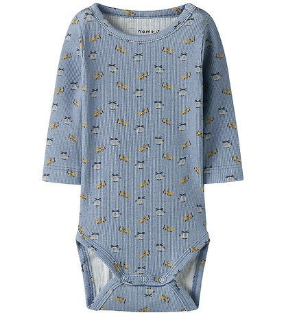Name It Bodysuit l/s - Rib - NbmKoalkab - Dusty Blue
