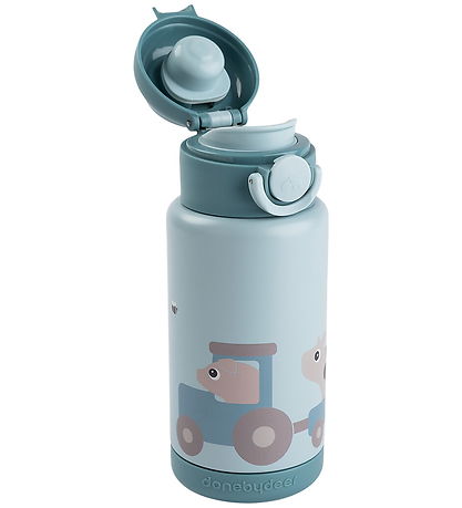 Done by Deer Thermo Bottle - 340 mL - Tiny Farm - Blue