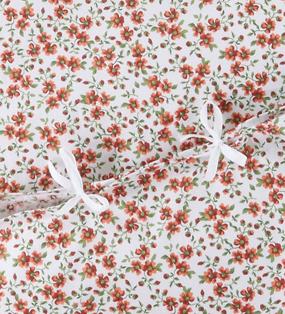Nørgaard Madsens Bedding - Baby - White w. Red Flowers