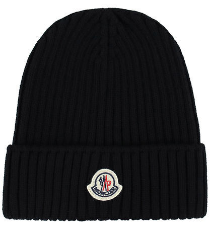 Moncler Beanie - Knitted - Wool - Black